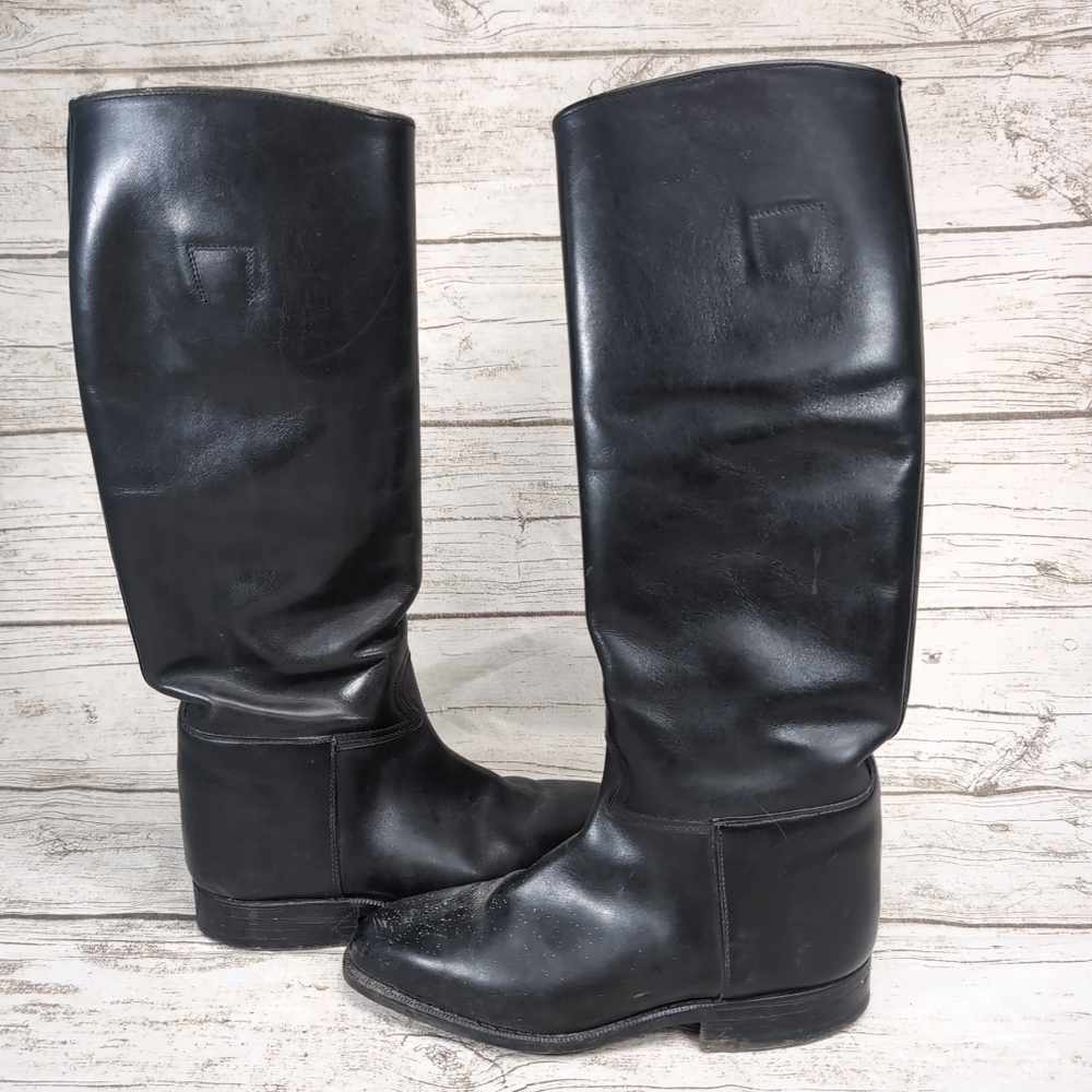 Black Leather English Equestrian Paddock Boots Size 3.5